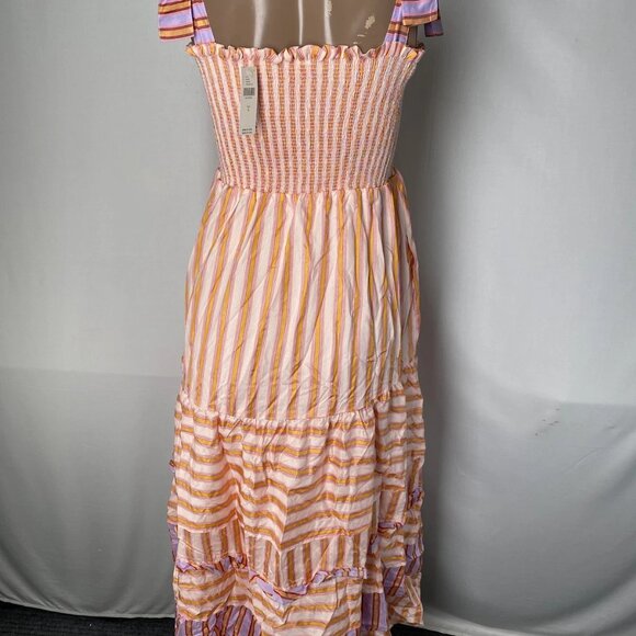 Anthropologie Dolan Caroline Tiered Maxi Dress – Orange/Multi Stripe – Size S – - Picture 6 of 9